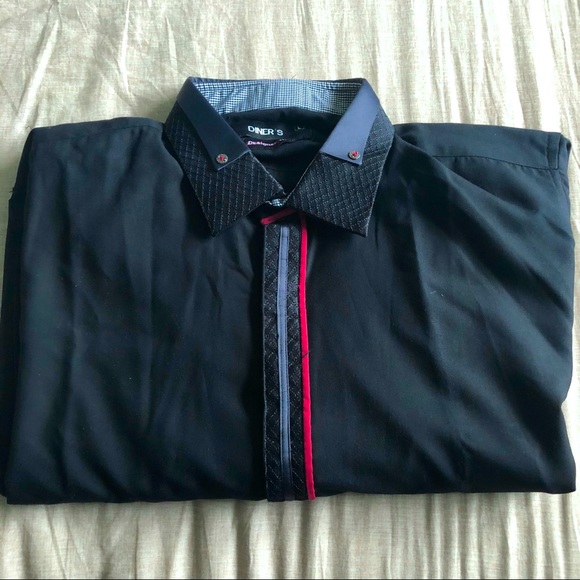 Diner’s Designer Wear Kurta Shalwar Kameez Embroidered Collar Neckline & Cuffs - Picture 2 of 9